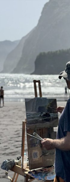 Painting on the beach in Madeira